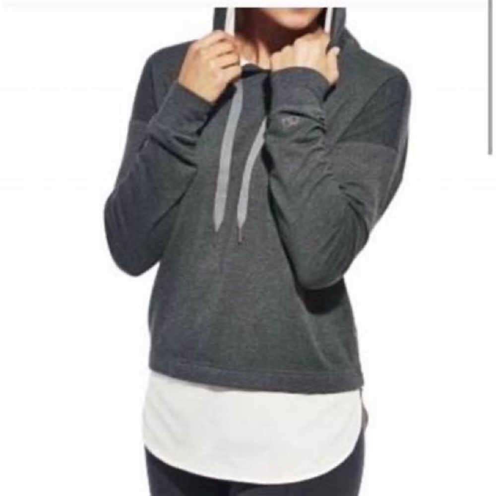 CALIA by Carrie Underwood gray/pink Drop tail hooded Sweatshirt